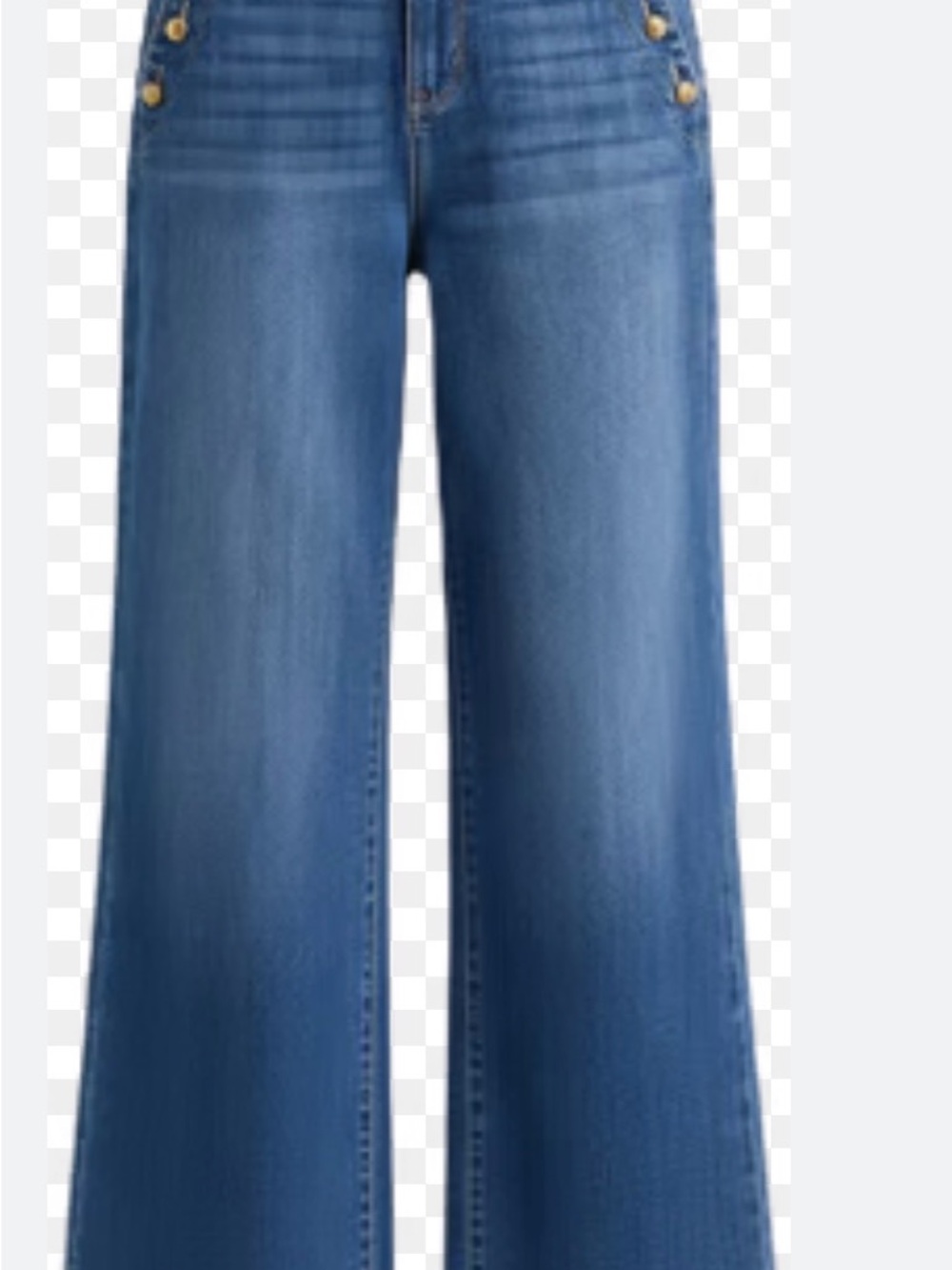 St John’s Bay stretchy waist Wide  Leg High-Rise Women's Jeans in Medium Blue